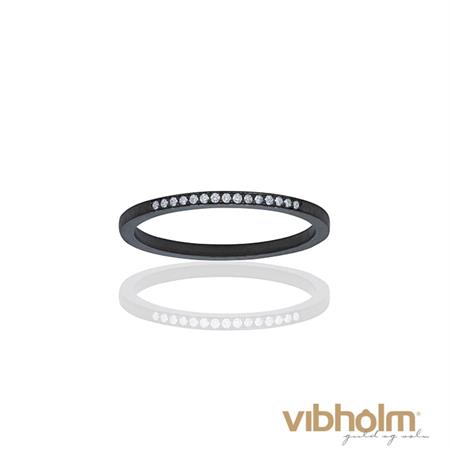 Wille Jewellery - Cosmos Ring i sort rhodineret sølv med diamanter ER633-BR-15WH